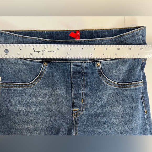 SPANX ANKLE SKINNY Distressed Blue pull-on Jeans Jeggings Size Small - Picture 7 of 11